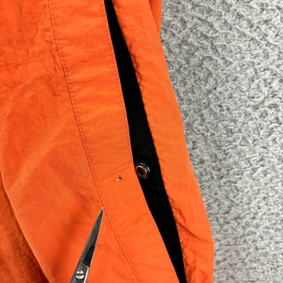 Vtg Structure Snap Leg Track Pants Mens Large Orange Nylon Jersey Lined 90s - Picture 4 of 9